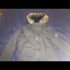 Down jacket with plush interior